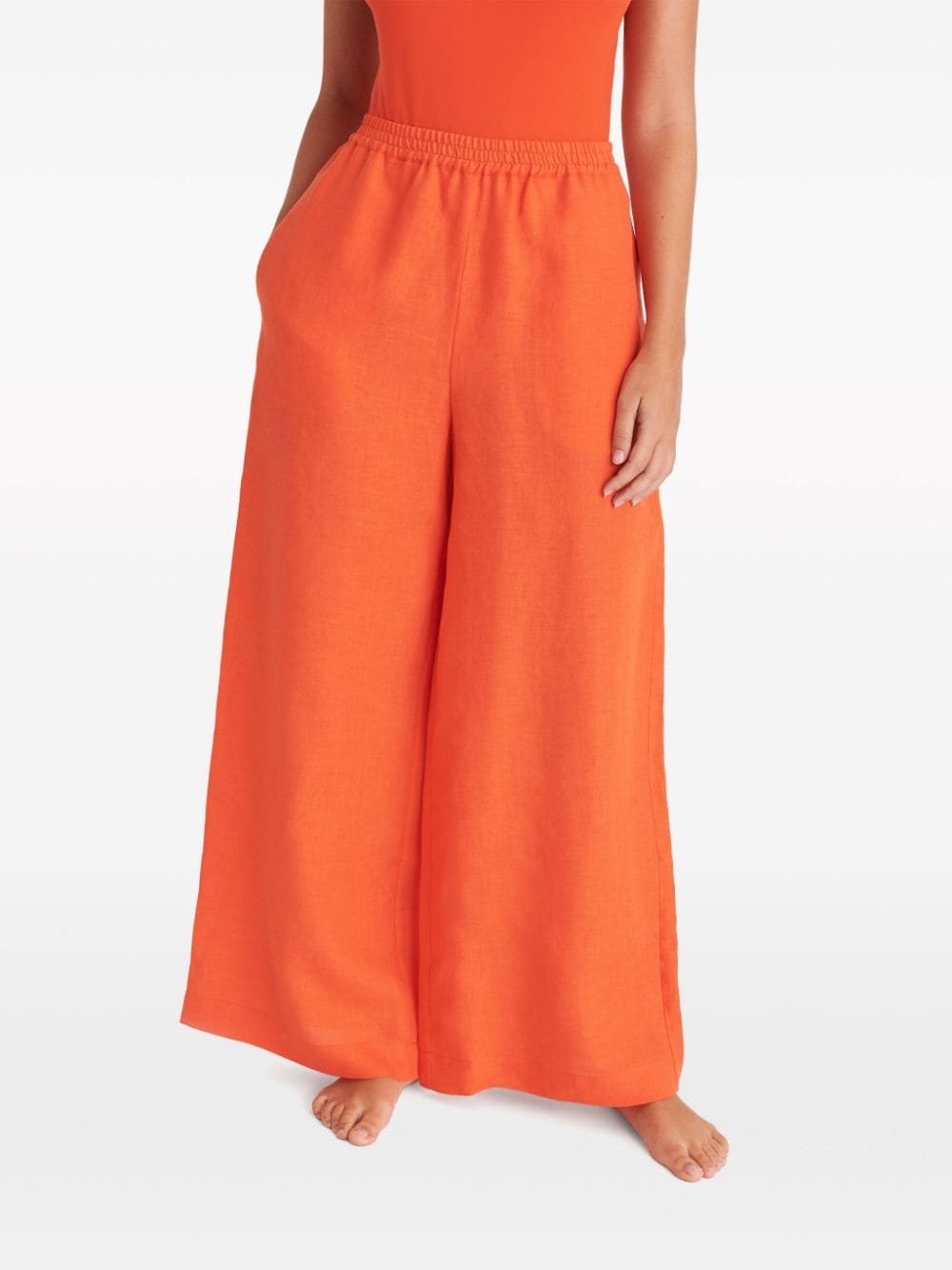 Select wide-leg linen trousers - 4