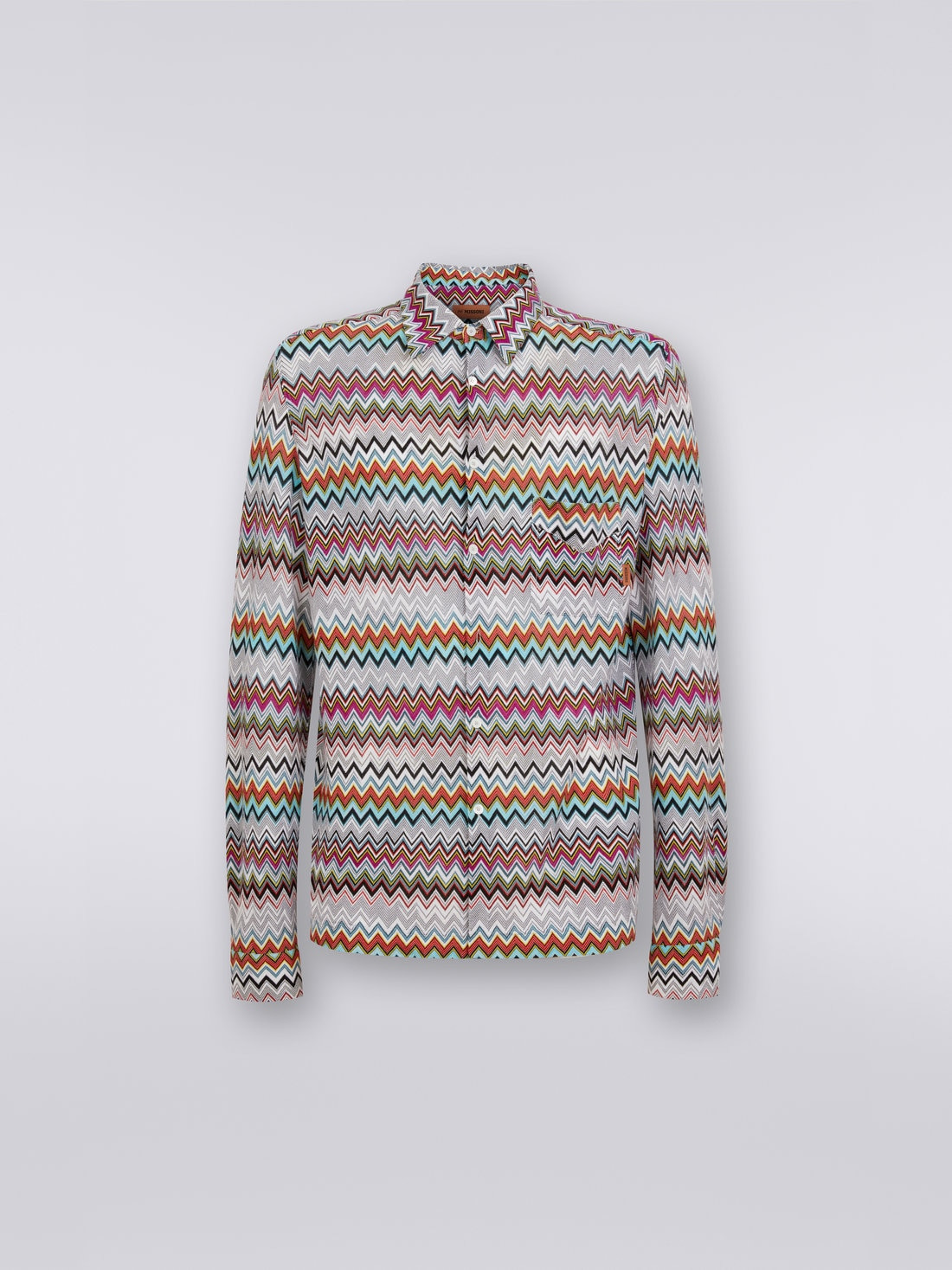Cotton and viscose chevron shirt - 1