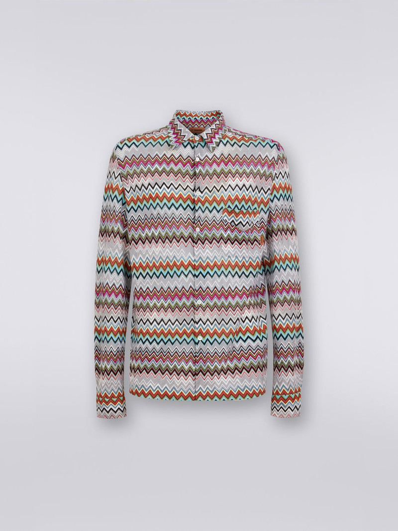 Cotton and viscose chevron shirt 1