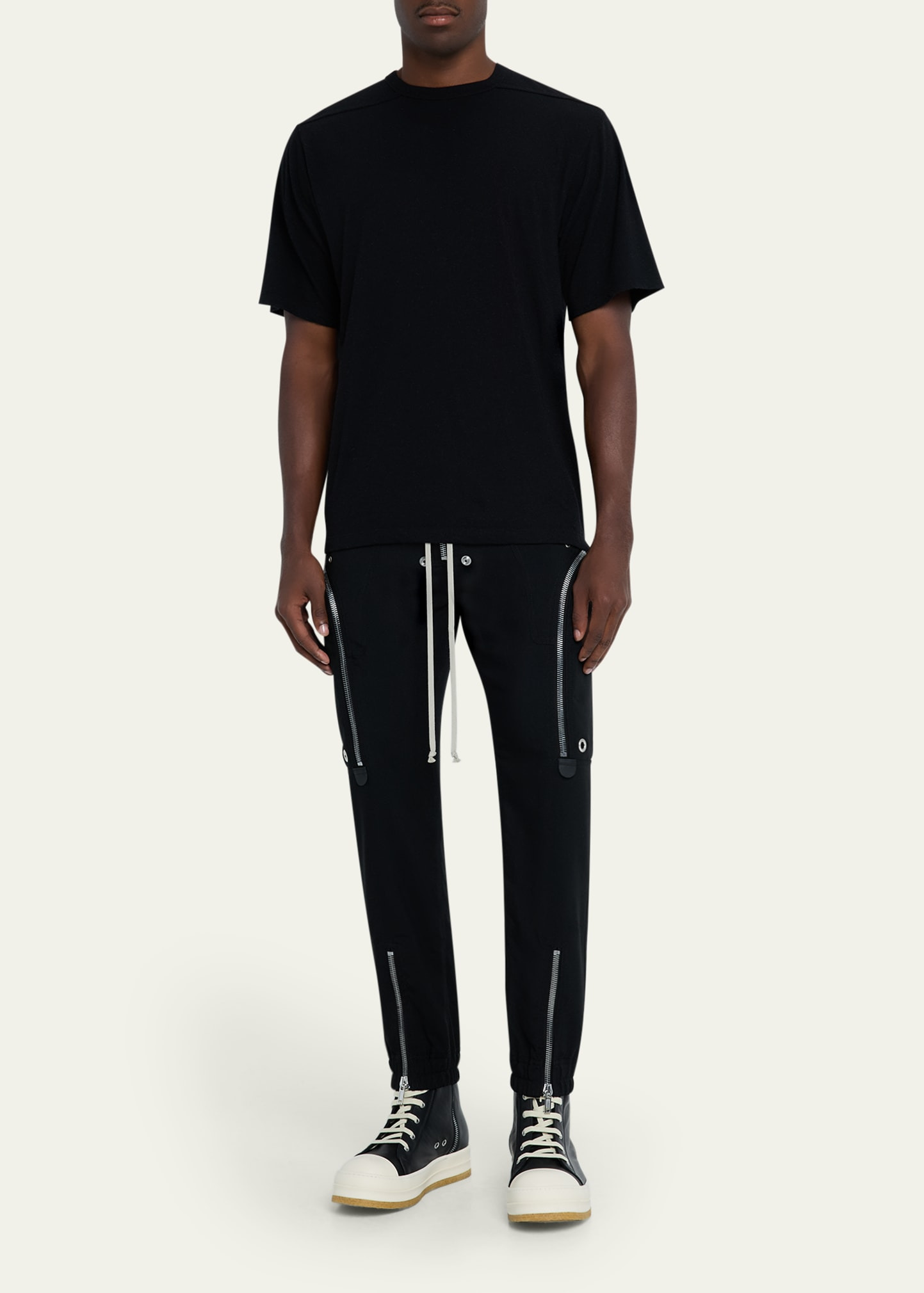 Men's Zipped Wool Drawstring Pants - 2