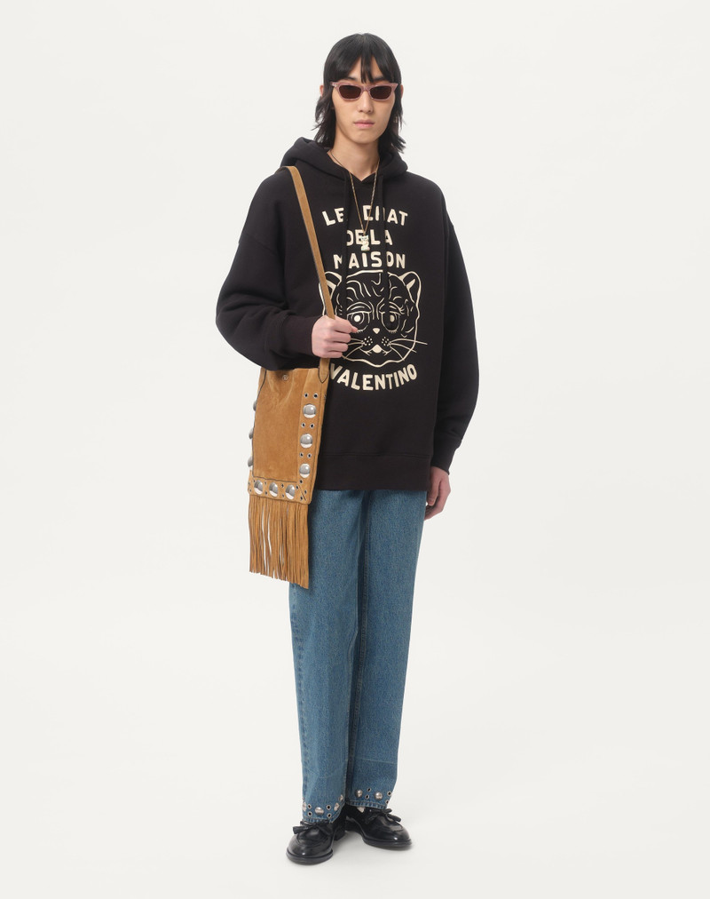 Valentino COTTON SWEATSHIRT WITH CHAT DE LA MAISON PATCH outlook
