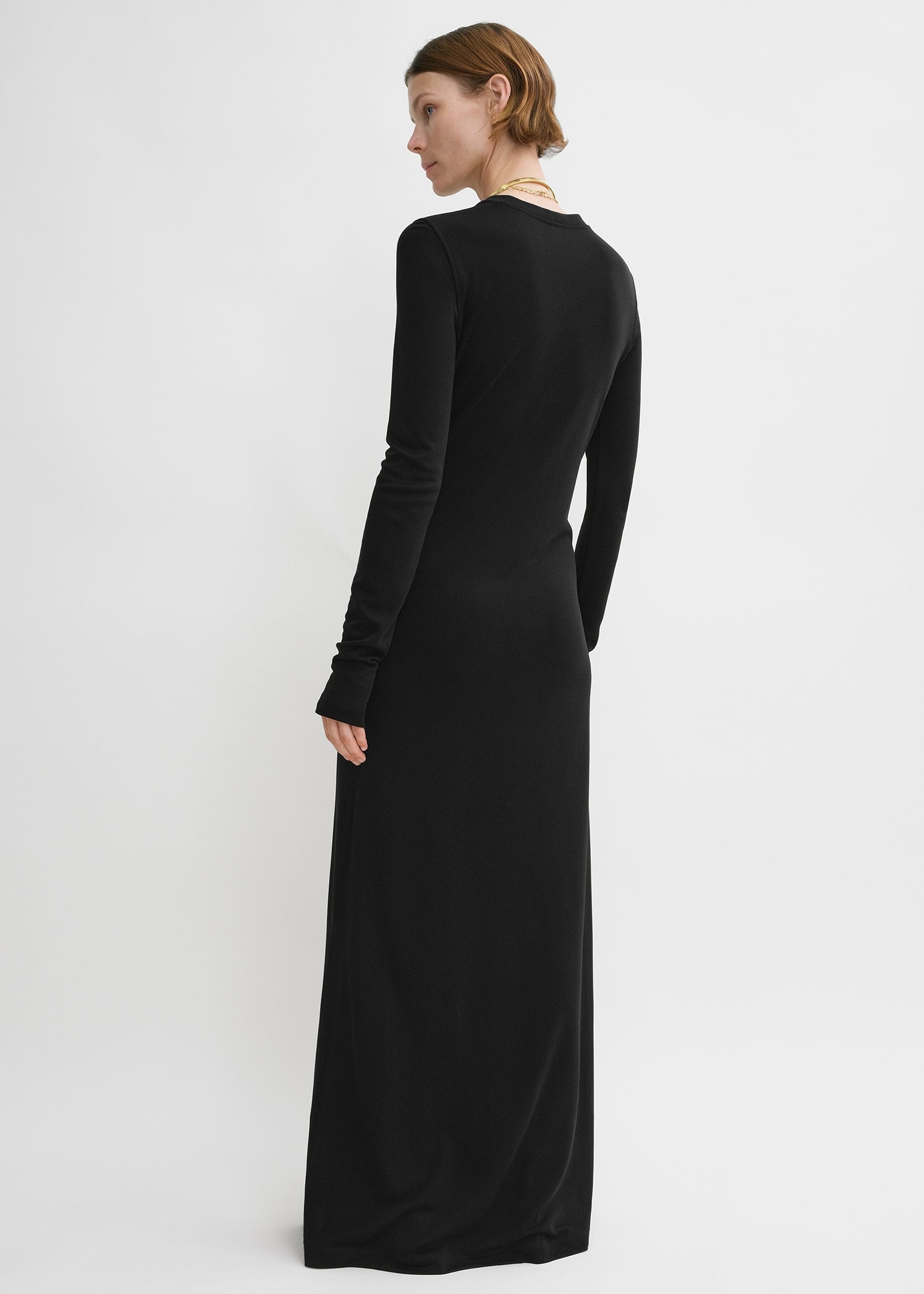 Long-sleeve jersey dress black - 4