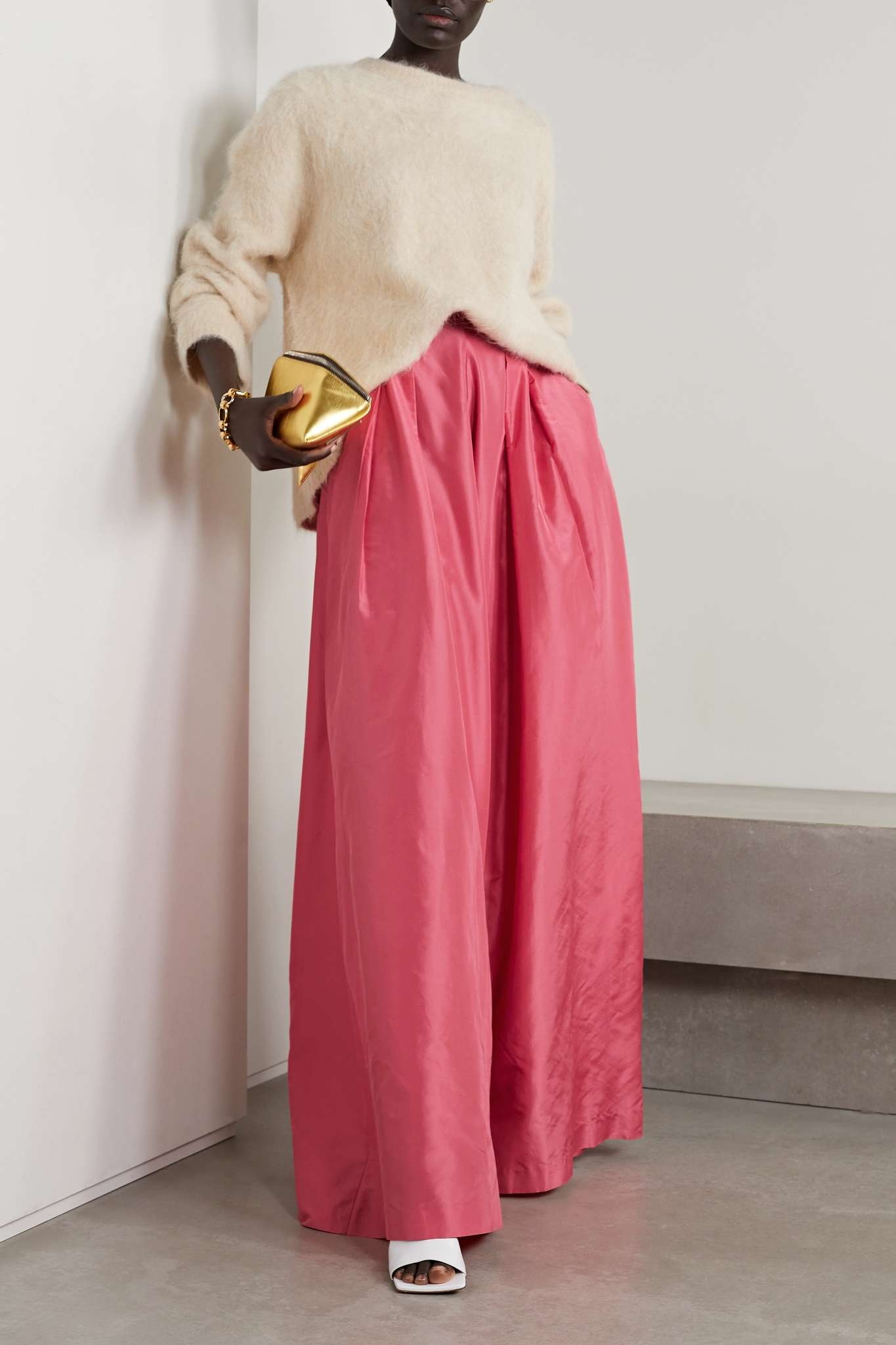 Silk-taffeta wide-leg pants - 2