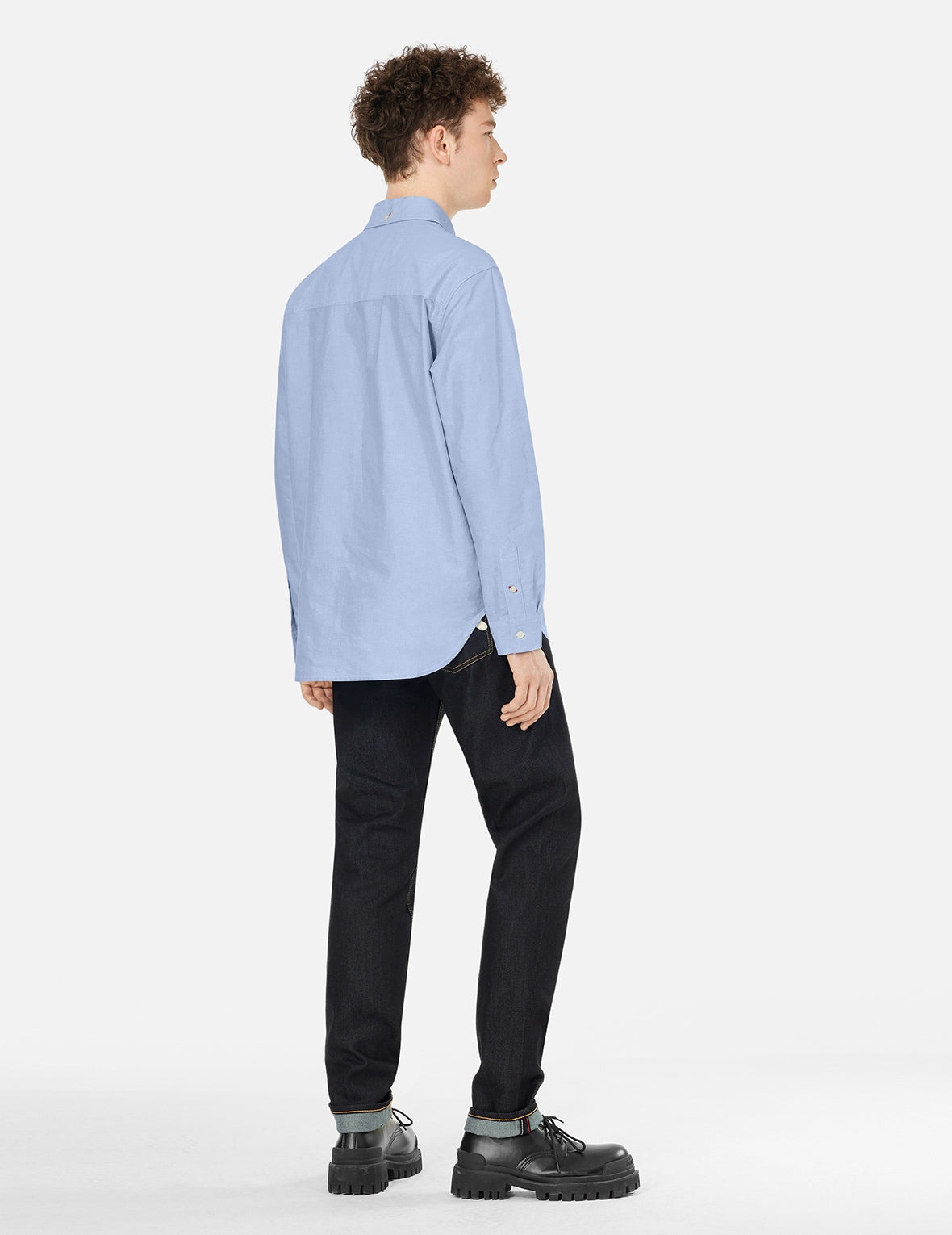 Seagull Embroidery Relax Fit Long Sleeve Oxford Shirt - 4