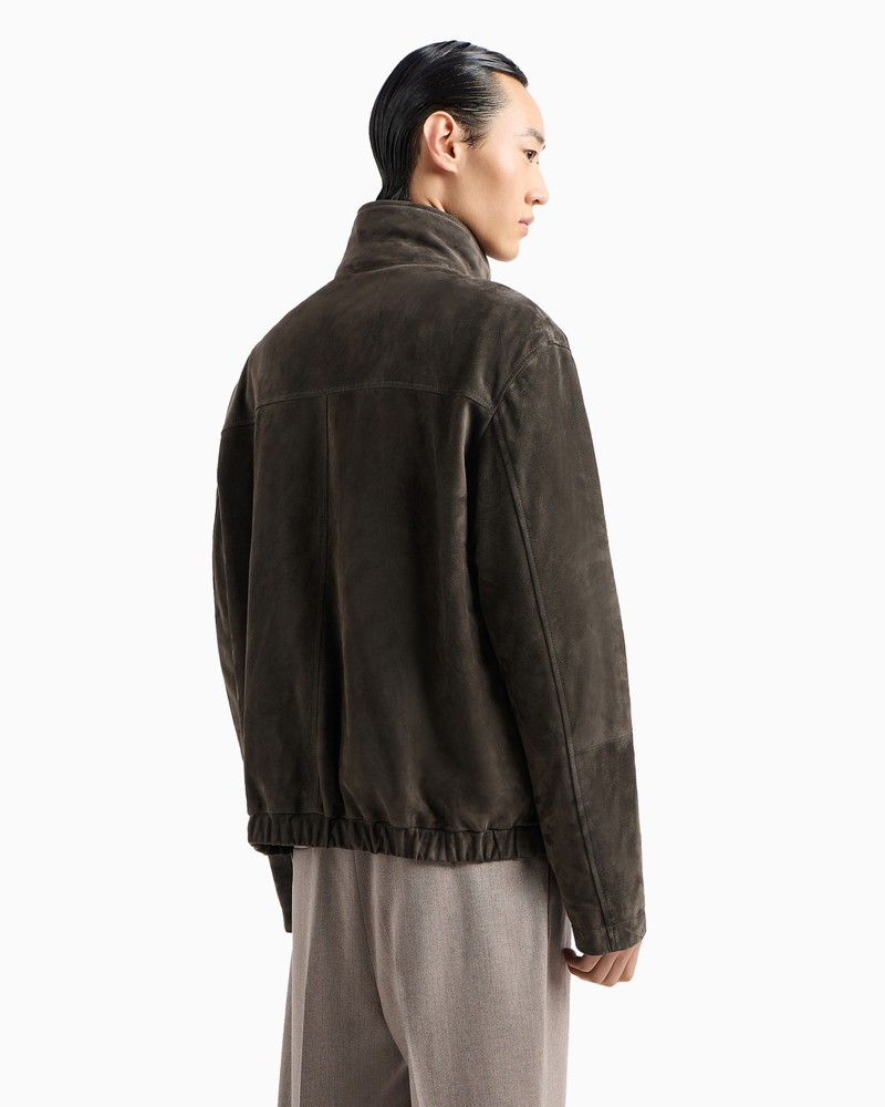 Goat suede relaxed-fit blouson with removable inner jacket 3