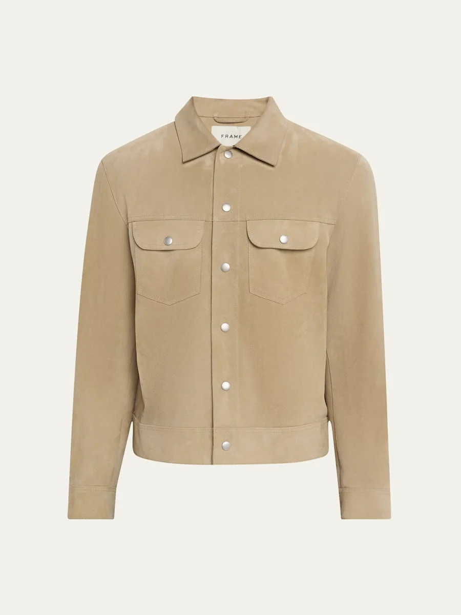 Men's Suede Trucker Jacket - 1