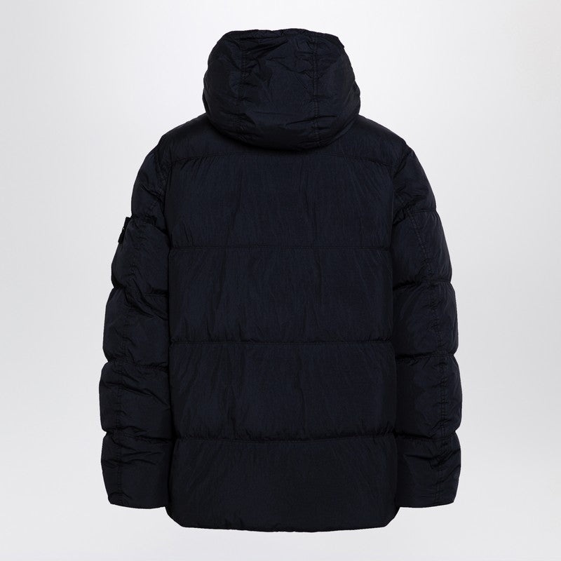 Stone Island Navy Down Jacket With Logo Men - 2