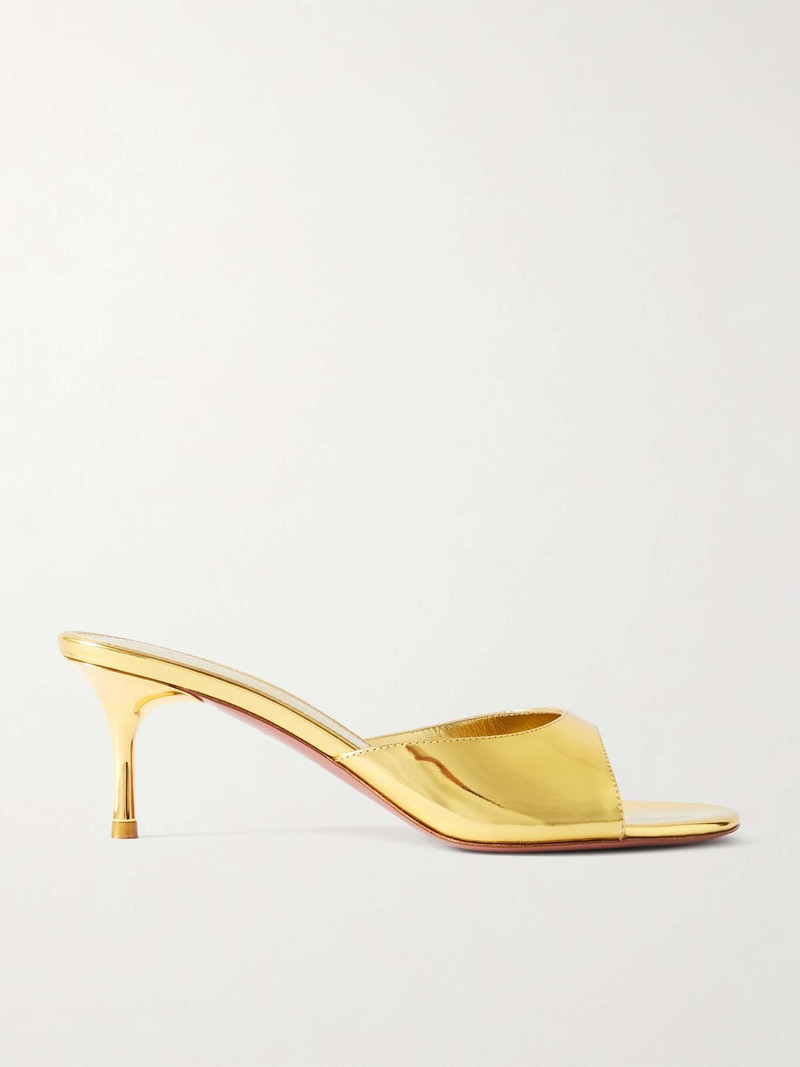 Jeanne mirrored-leather mules - 1