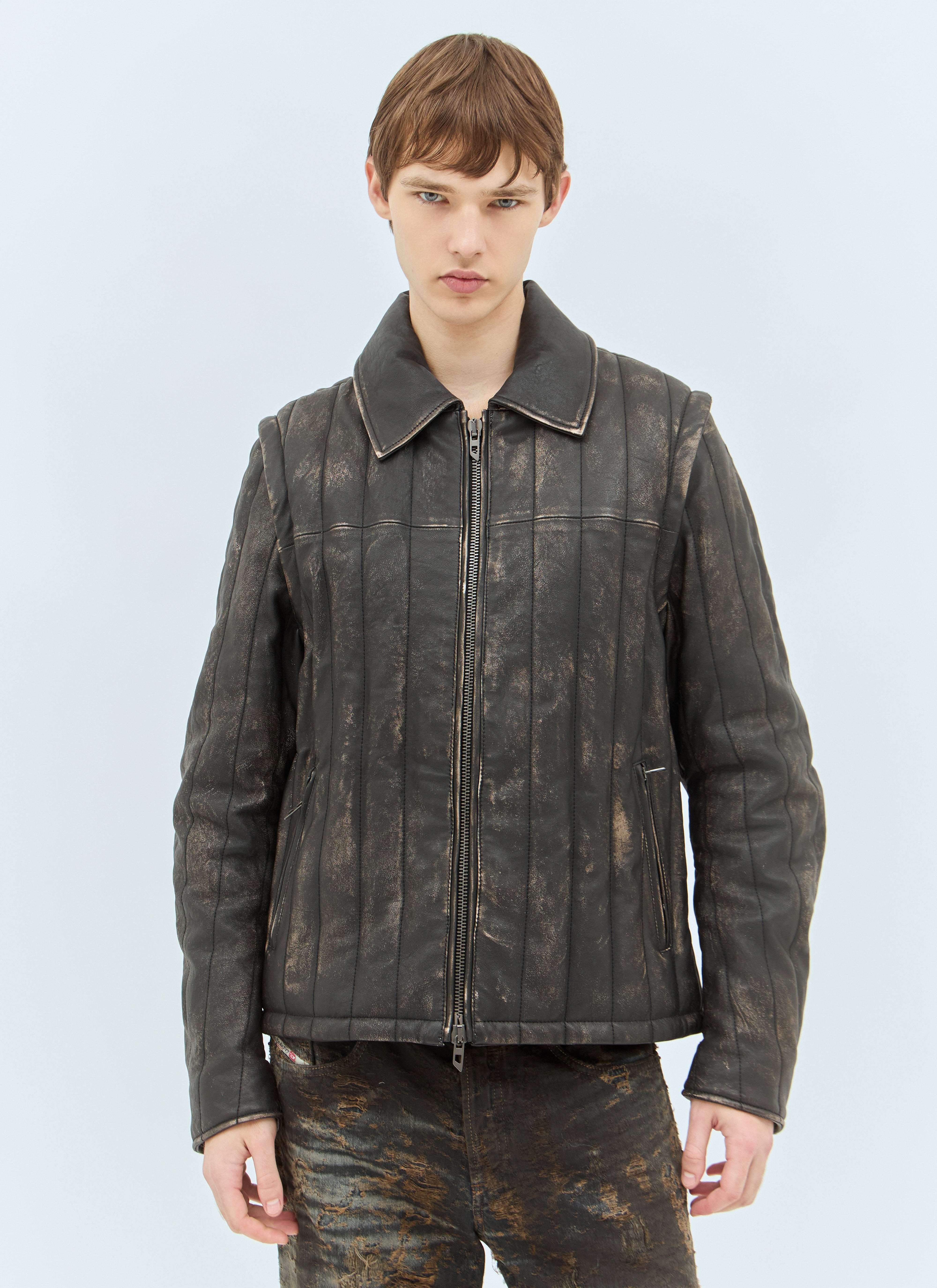 Diesel Men L-Albert Leather Jacket - 1