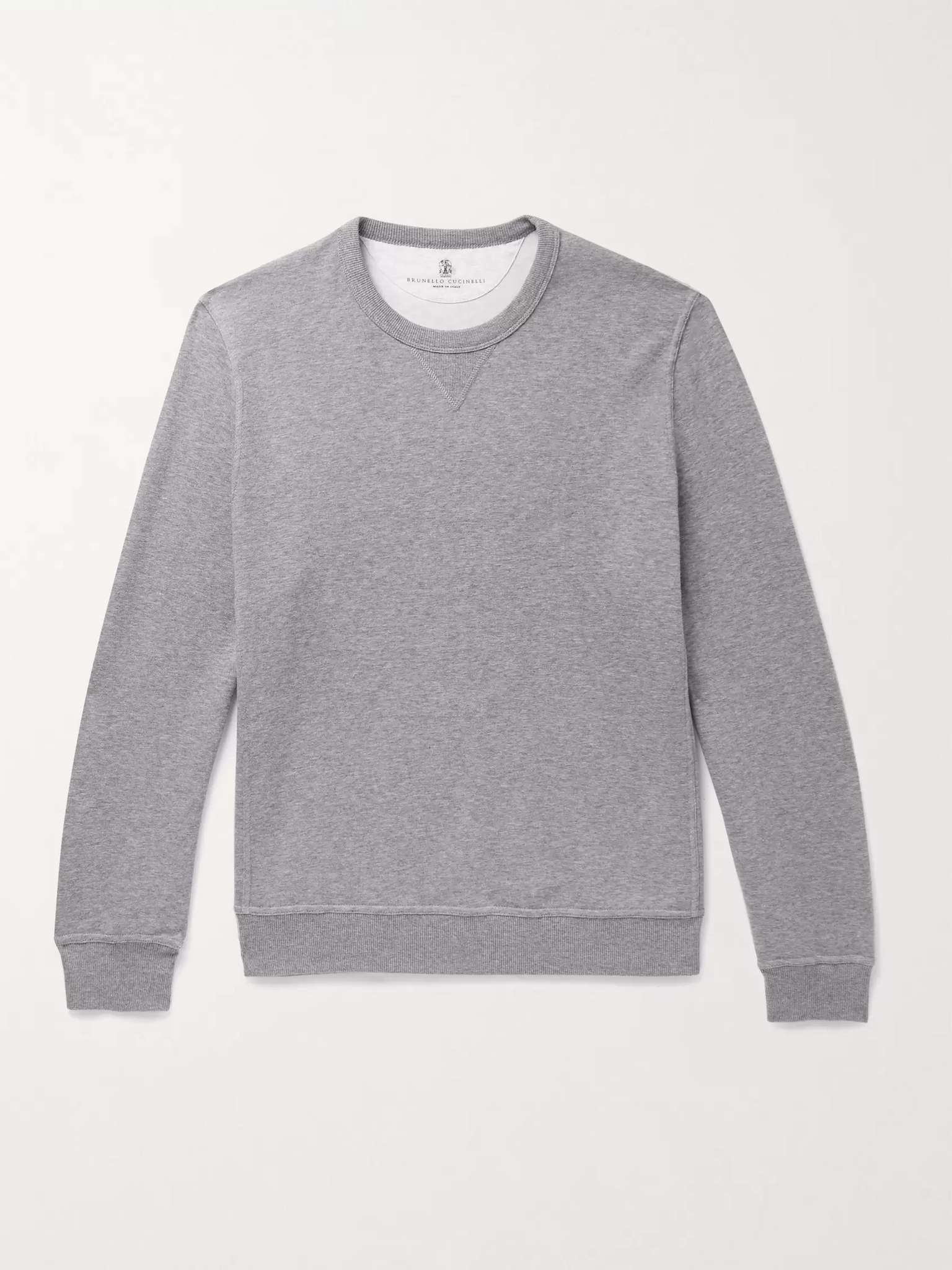 Melangé Cotton-Blend Jersey Sweatshirt - 1