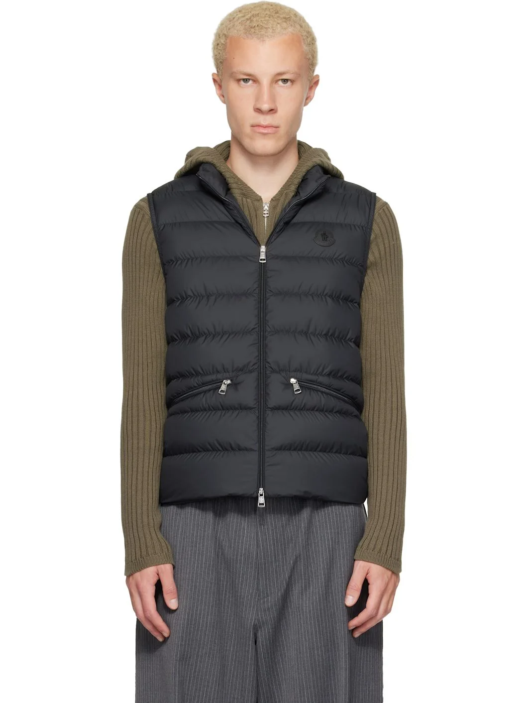 Black Treompan Down Vest - 1