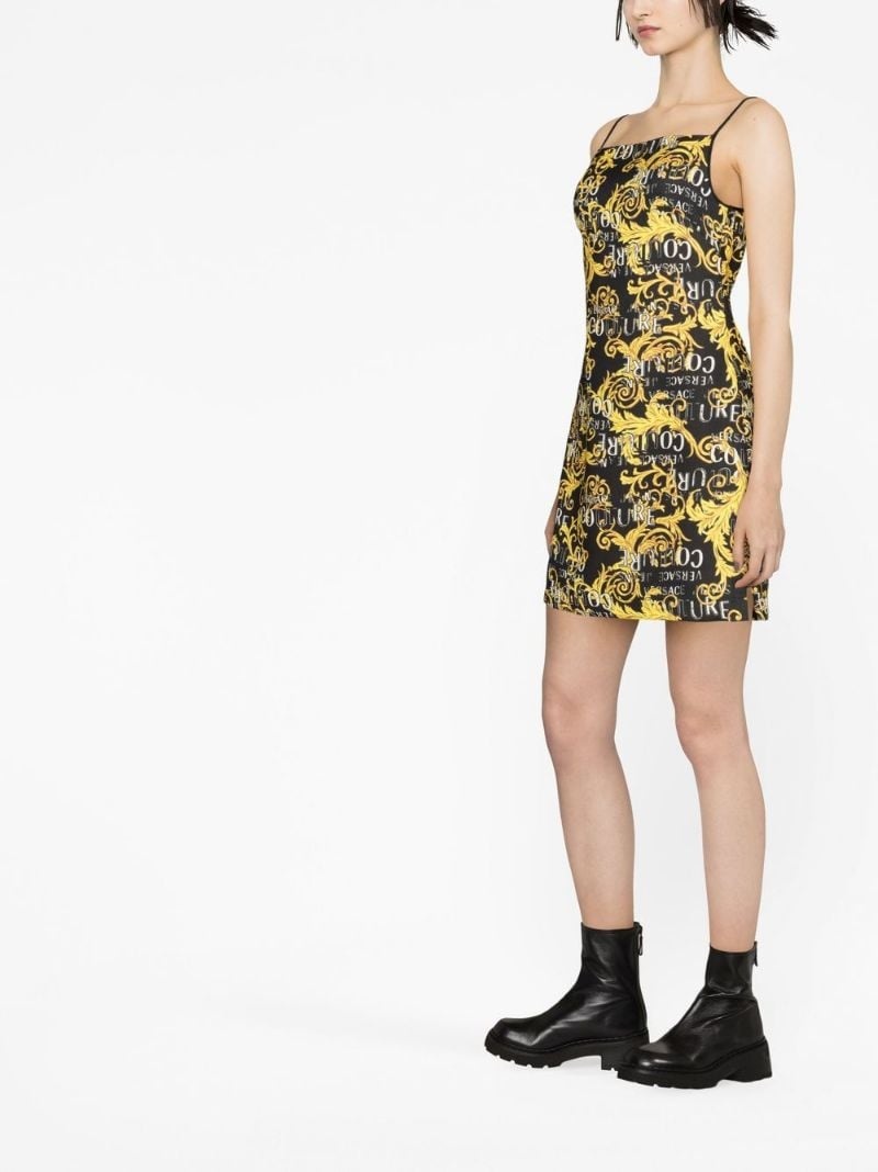 logo print sleeveless minidress - 3