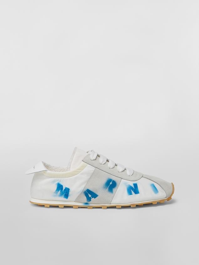 WHITE POLYAMIDE SNEAKER WITH AIRBRUSHED MARNI LOGO - 1