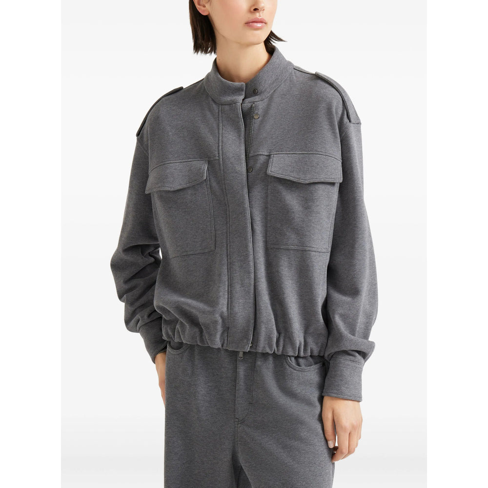 Brunello Cucinelli Grey Jackets - Bomber Jackets Women - 4