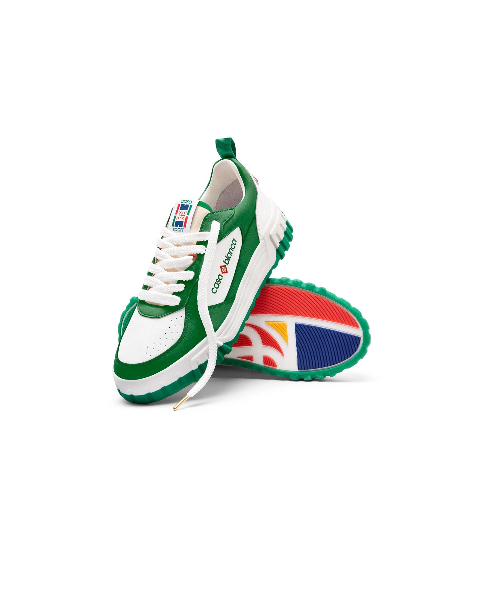 Womens The Court Green & White Sneaker - 5