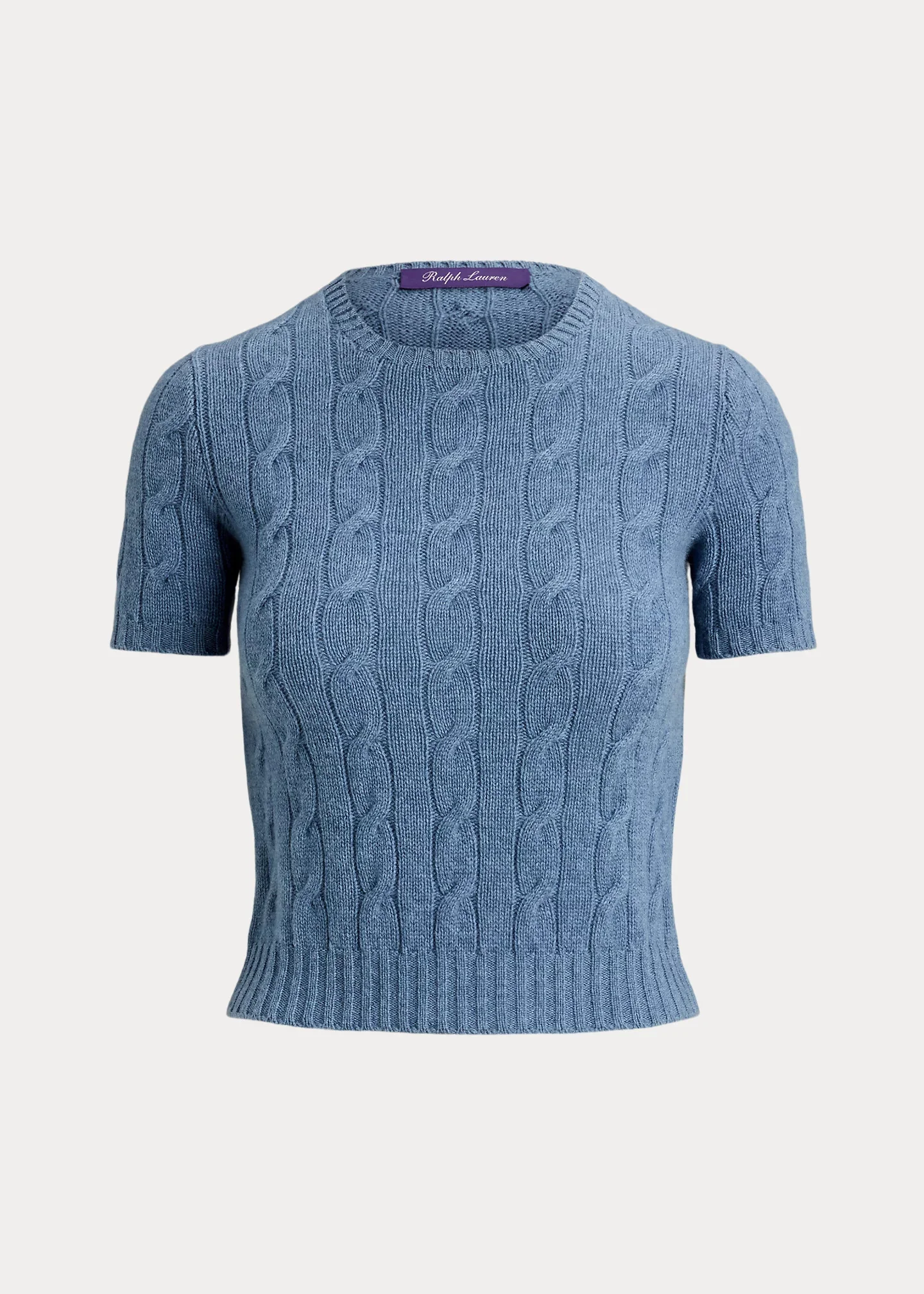 Cable-Knit Cashmere Cropped Sweater - 1