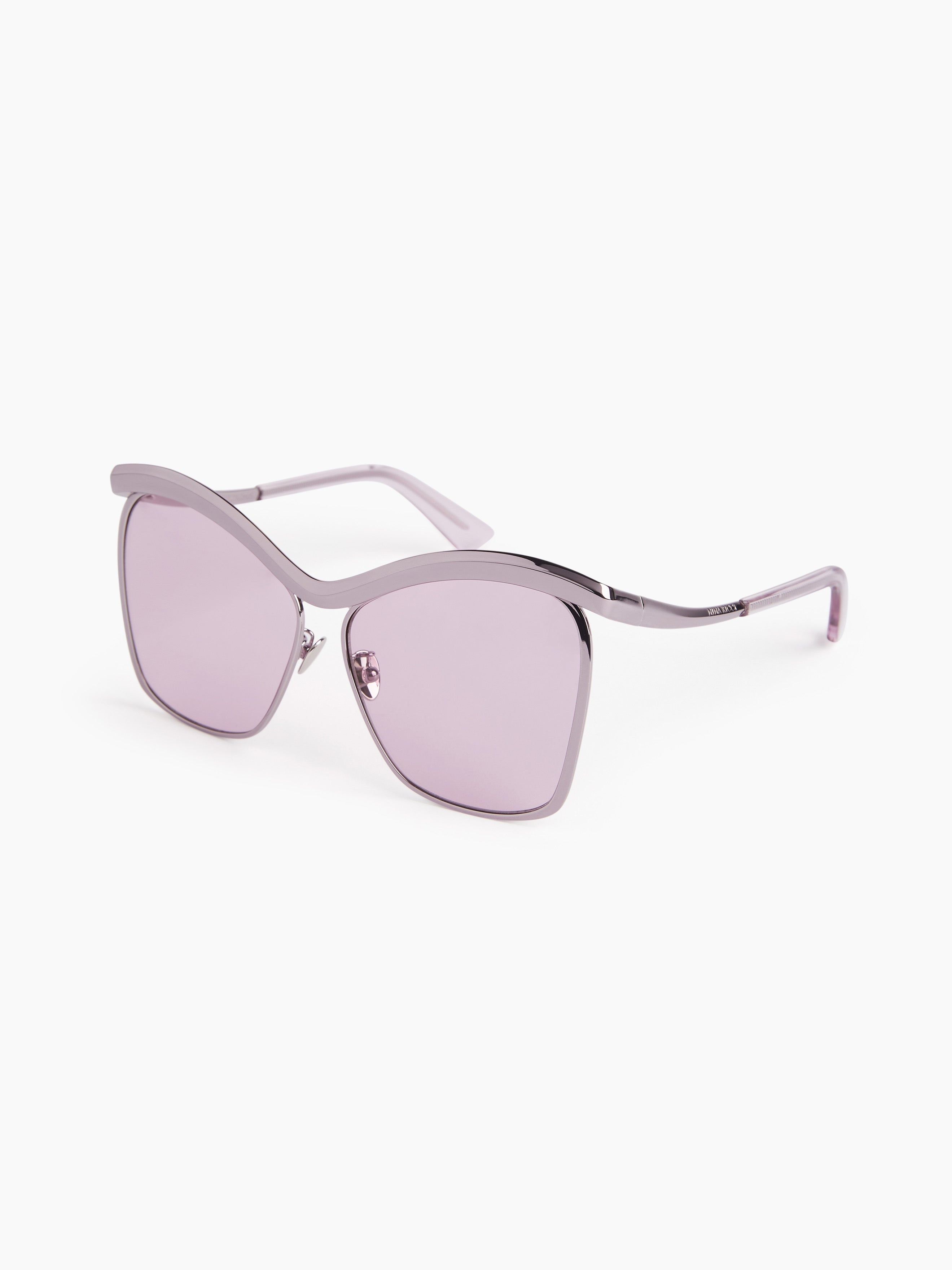 High-tide oversize shiny lilac gold Sunglasses - 4