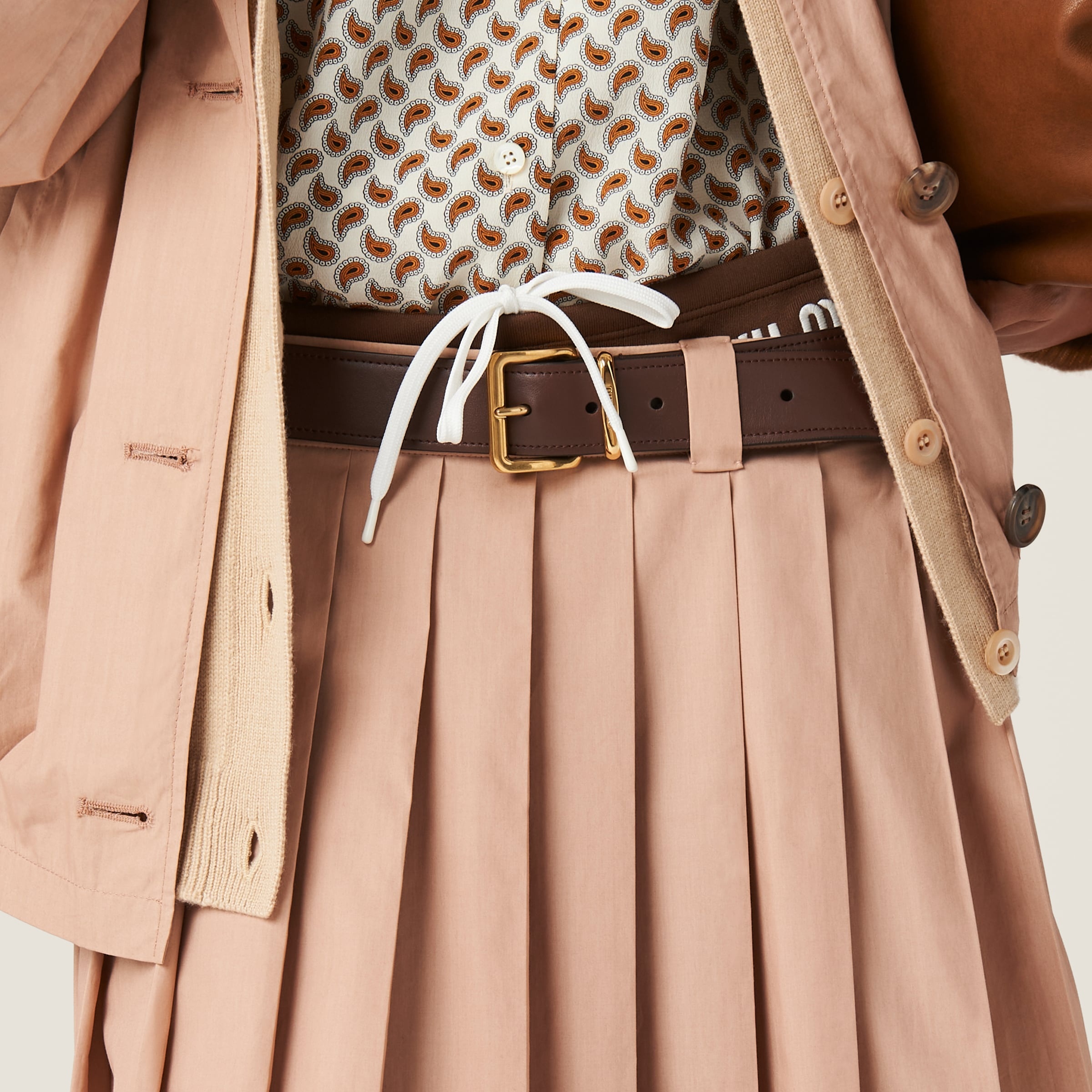 Pleated poplin skirt - 4