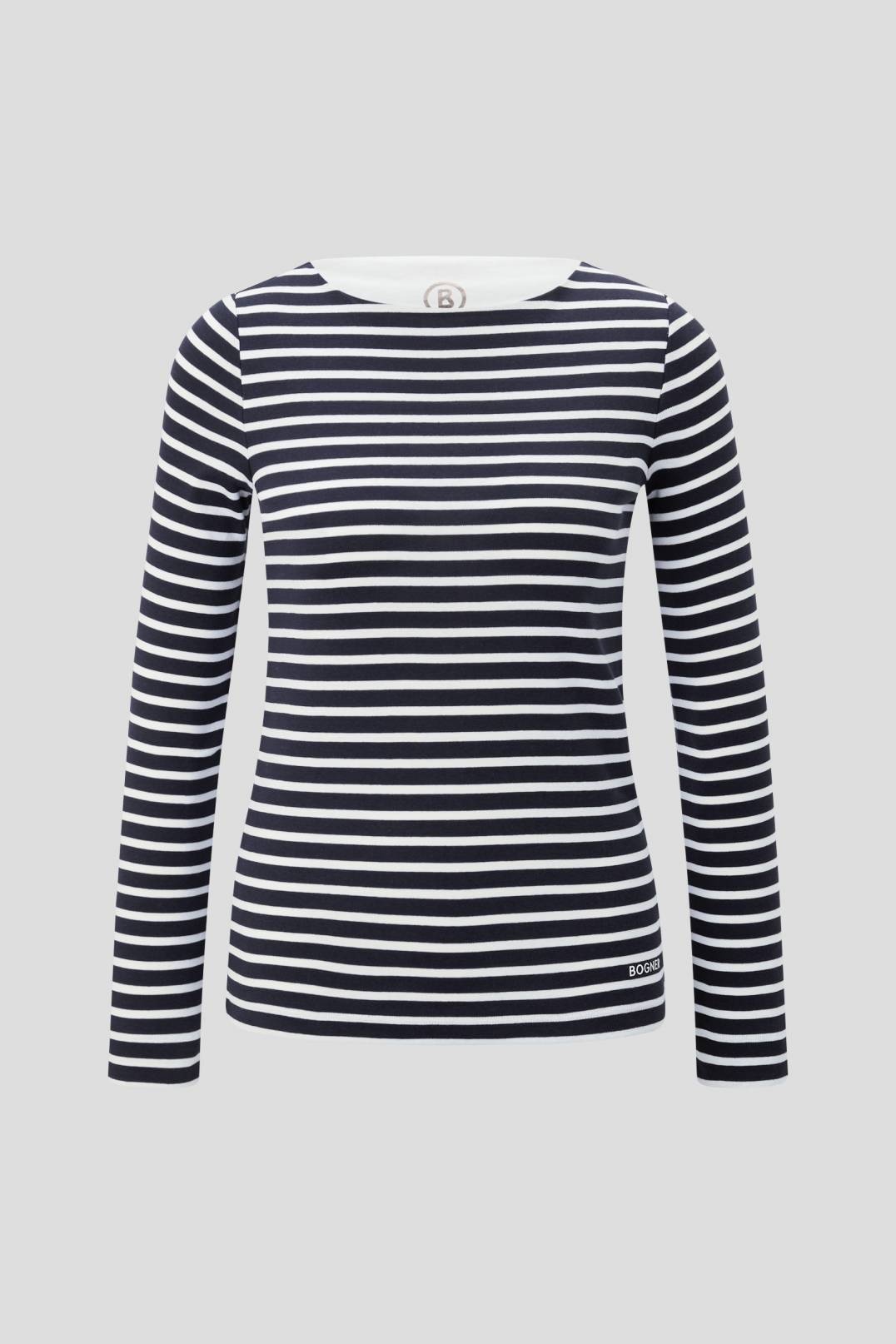 LOUNA LONG-SLEEVE TOP IN NAVY BLUE/WHITE - 1