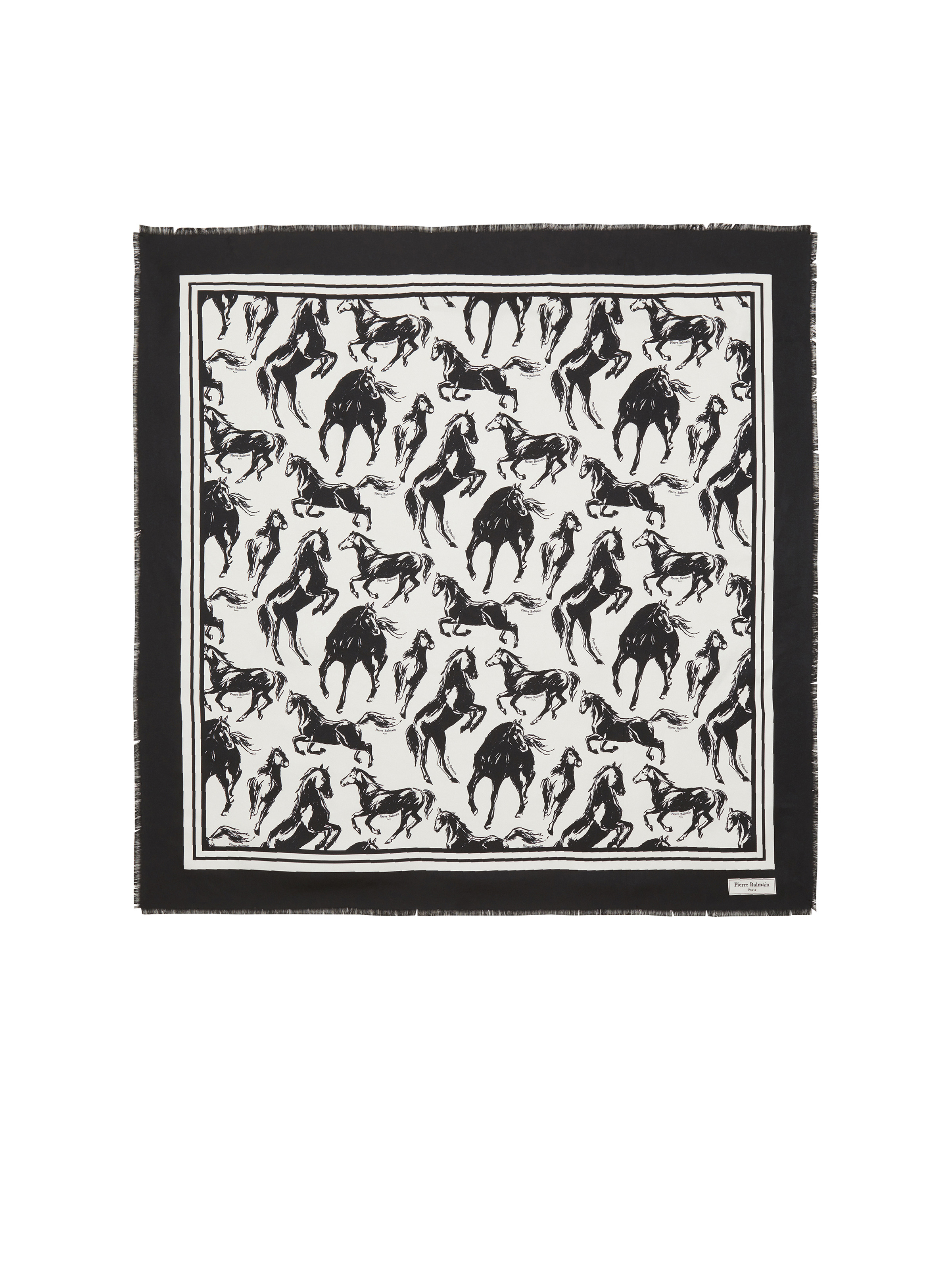 Pierre Balmain horse print silk square - 1