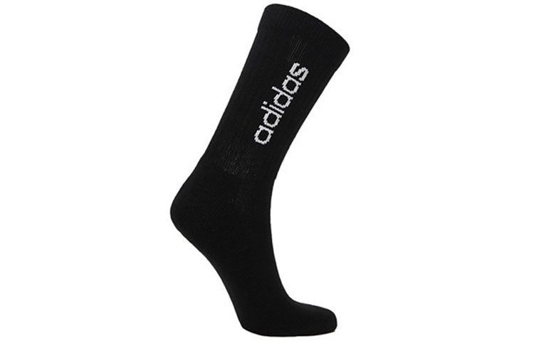 adidas neo Hc Vt Crew 3pp Solid Color Alphabet Sports Socks Couple Style 3 Pairs White / Black / Gre - 5