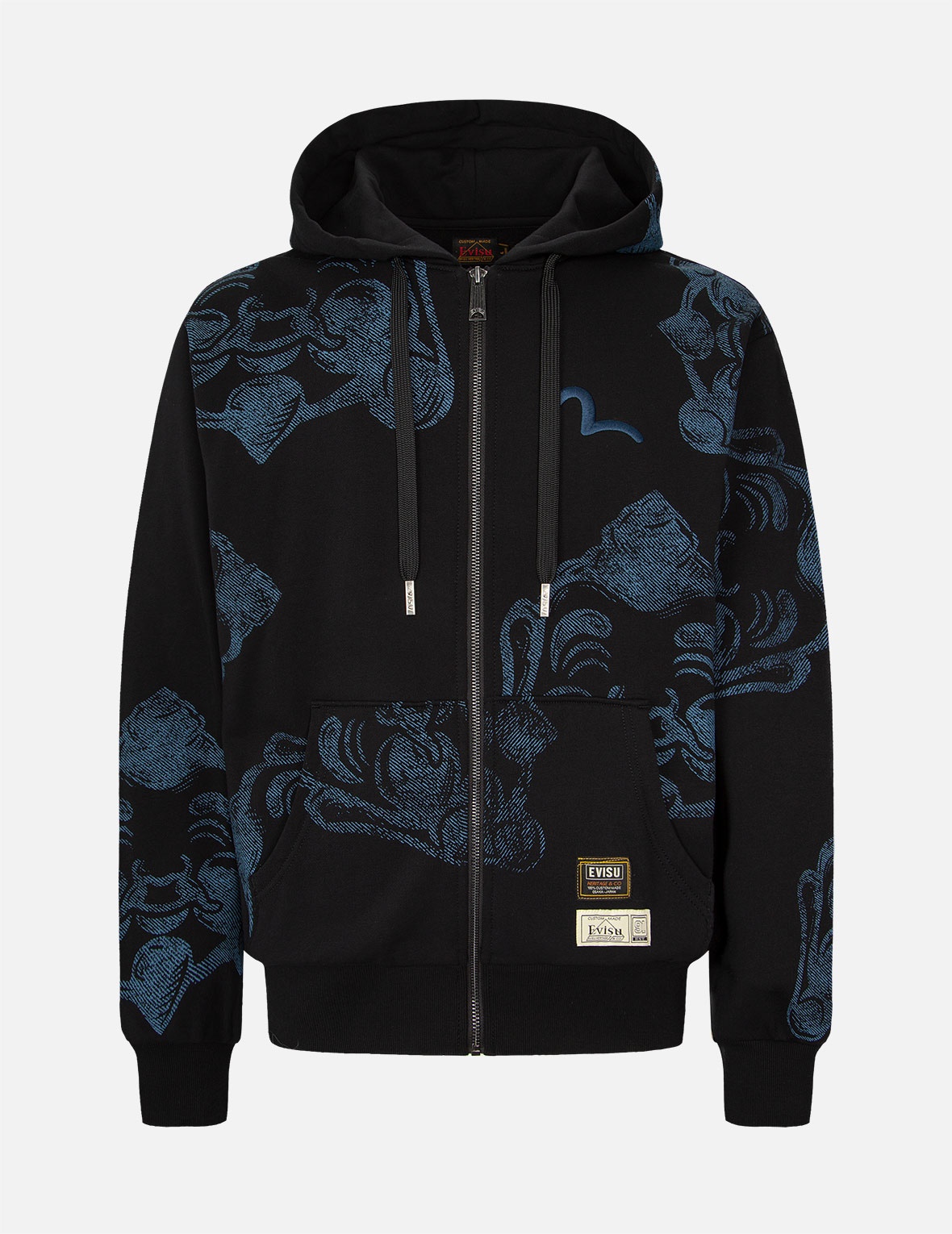 ALLOVER GODHEAD PRINT ZIP-UP HOODIE - 1