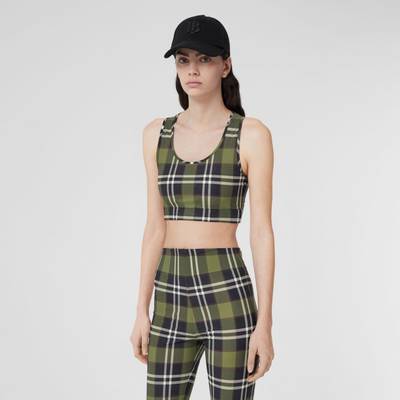 Burberry Check Stretch Nylon Cropped Top outlook