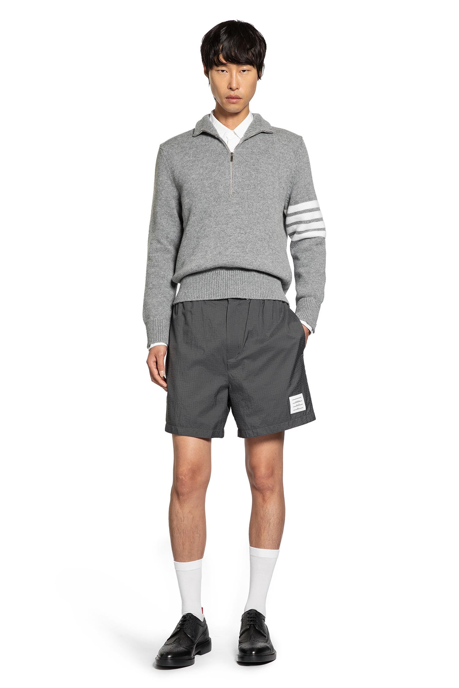 Funnel Neck Wool Quarter-zip - 7