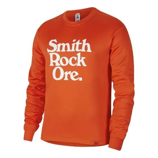 Nike ACG Dri-FIT Printing Alphabet Sports Quick Dry Round Neck Long Sleeves Orange Red CV0650-891 - 1