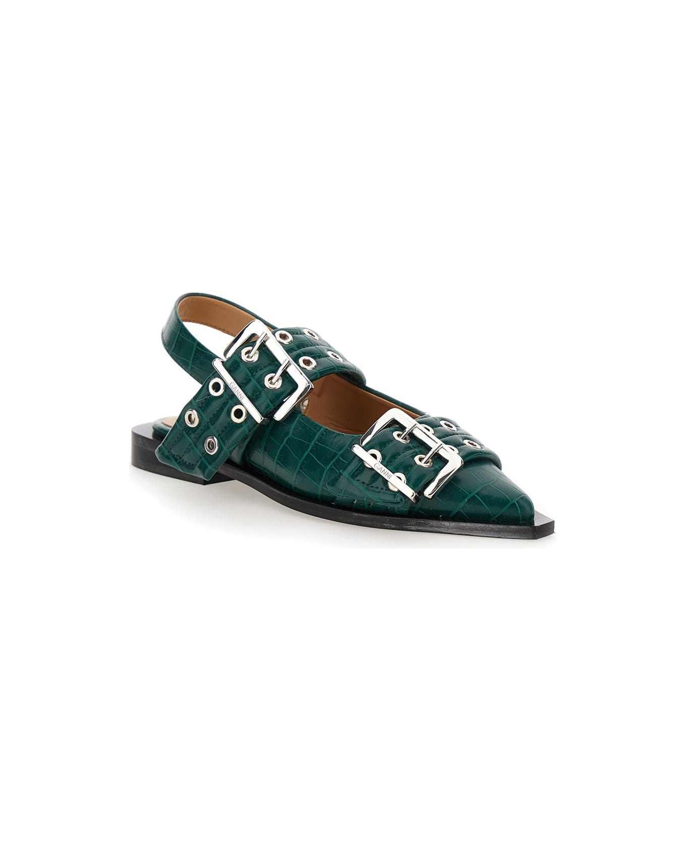 Feminine Buckle Ballerina Croco - 2