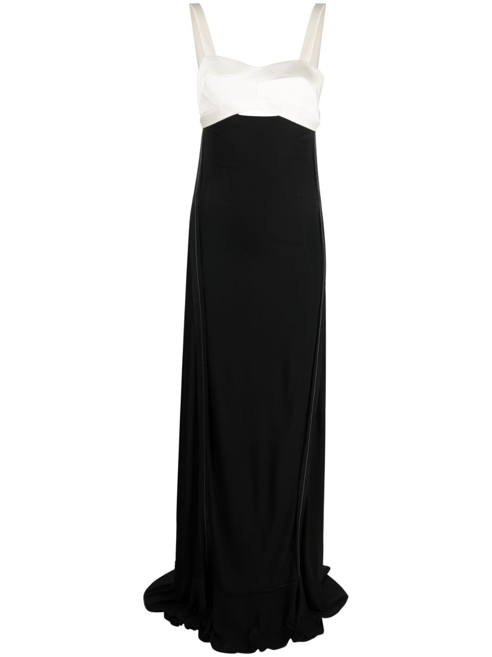 cut-out sleeveless gown - 1