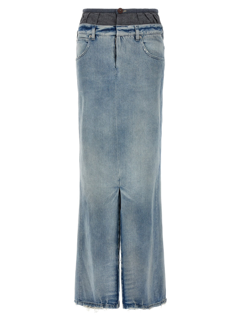 Maison Margiela Women Slits Denim Skirt - 1