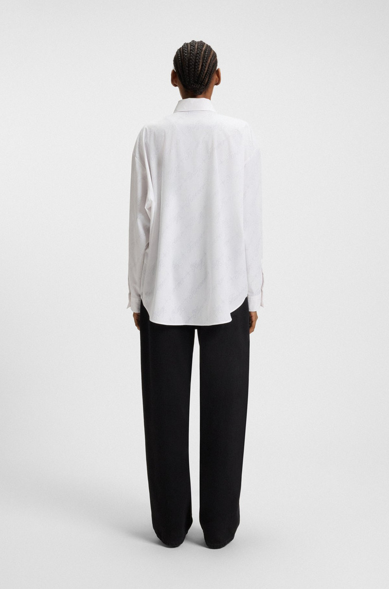 OVERSIZED-FIT SHIRT WITH LOGO BURNOUT PRINT 5