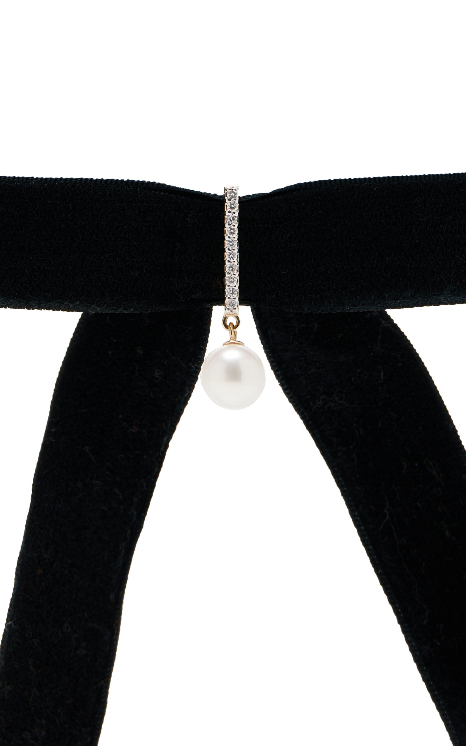 Pearl, Diamond Velvet Choker black - 5