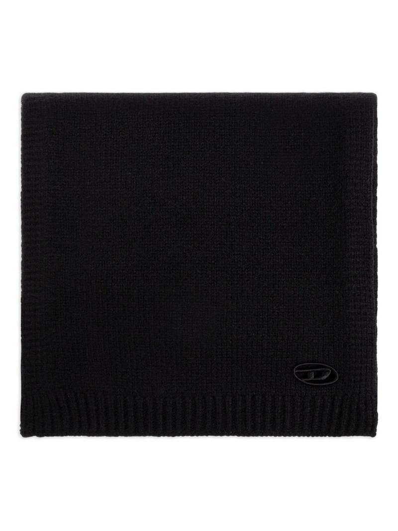 logo-plaque wool scarf 1