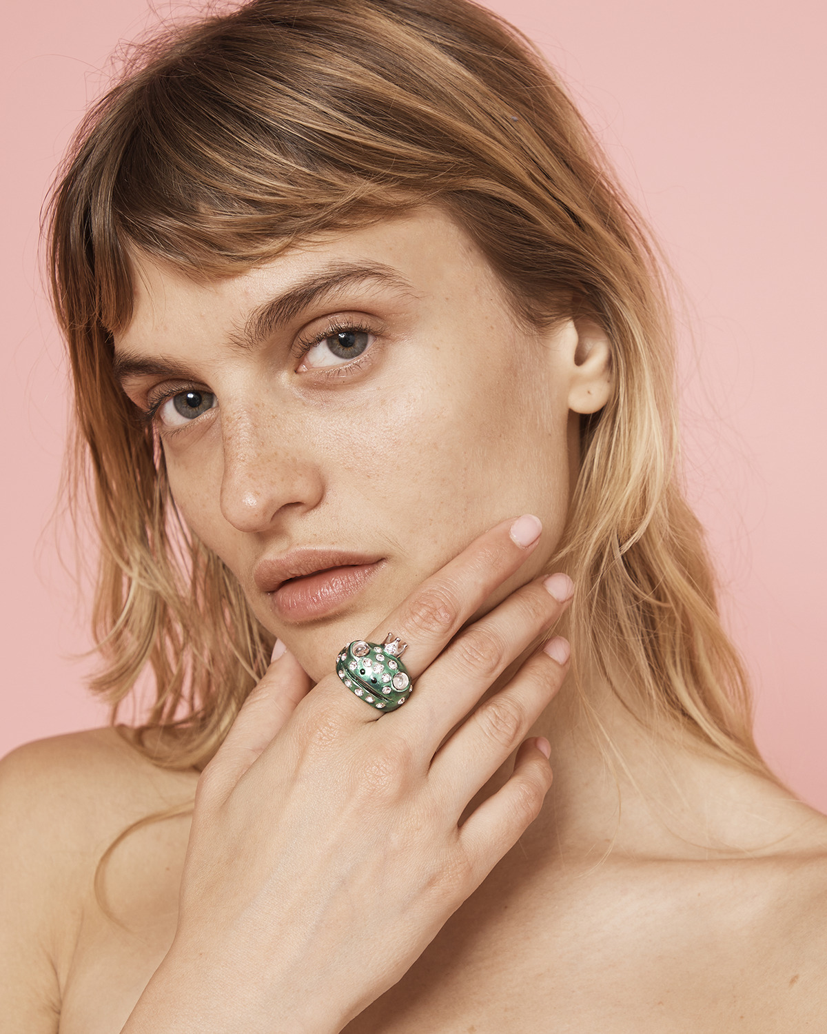 GREEN FRECKLES FROG PRINCE RING - 2