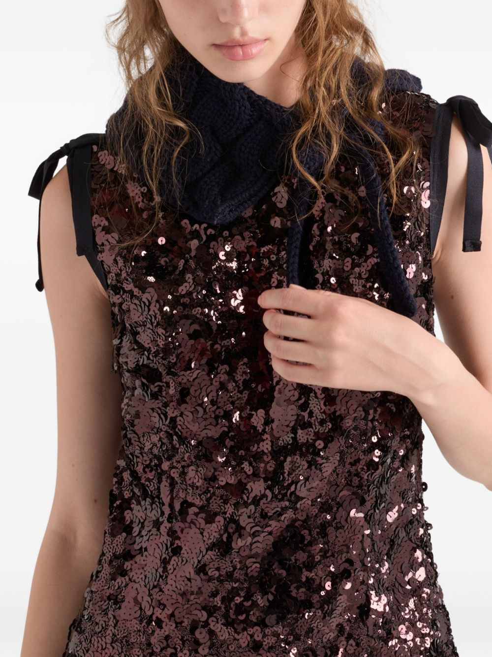 sequin sleeveless midi dress - 5