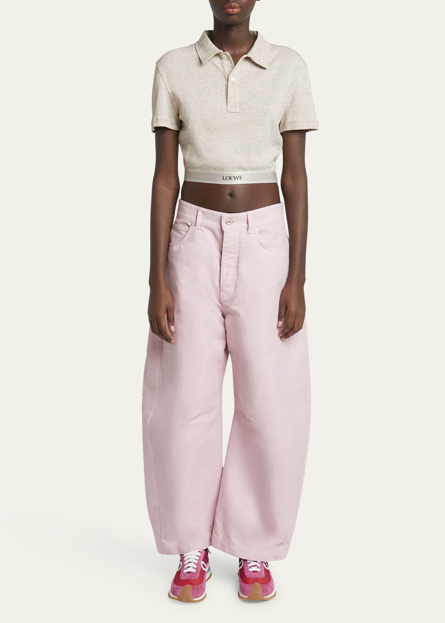 Barrel Pleated Wide-Leg Ankle Trousers - 2