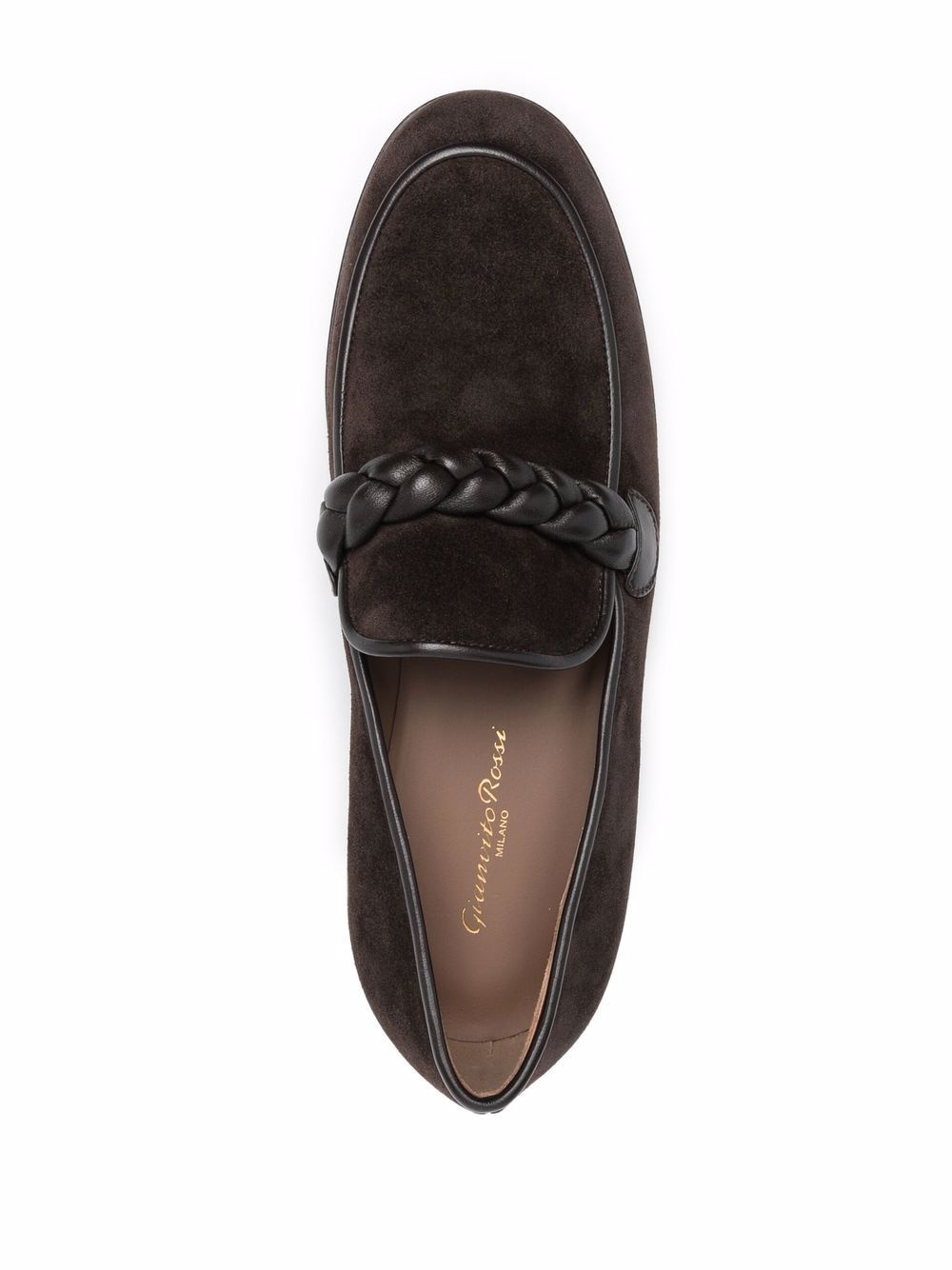 Massimo braid-embellished suede loafers - 4