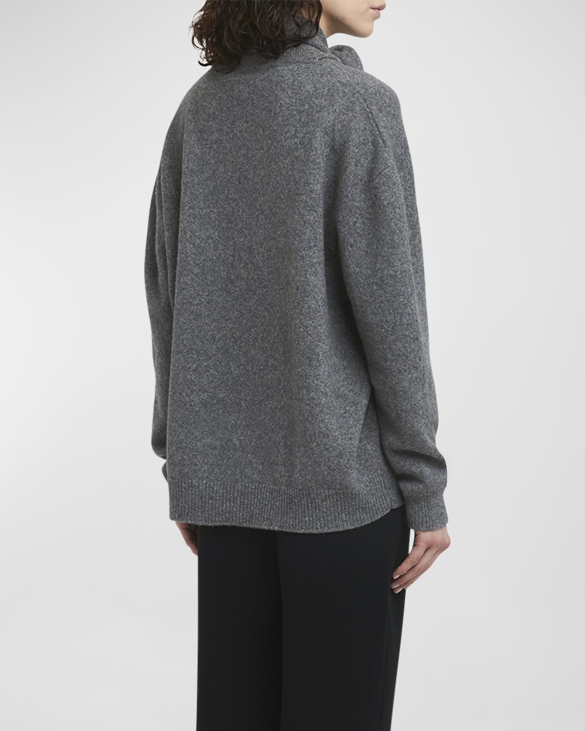 Scarf V-Neck Wool Cardigan - 6