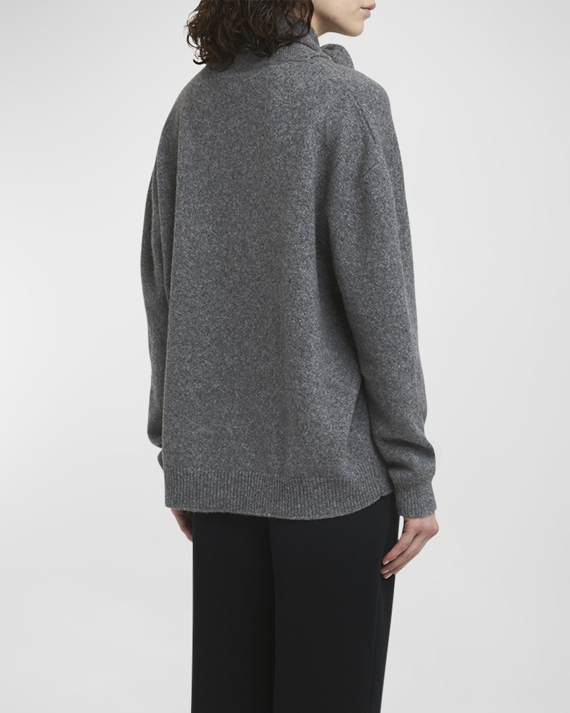 Scarf V-Neck Wool Cardigan 6