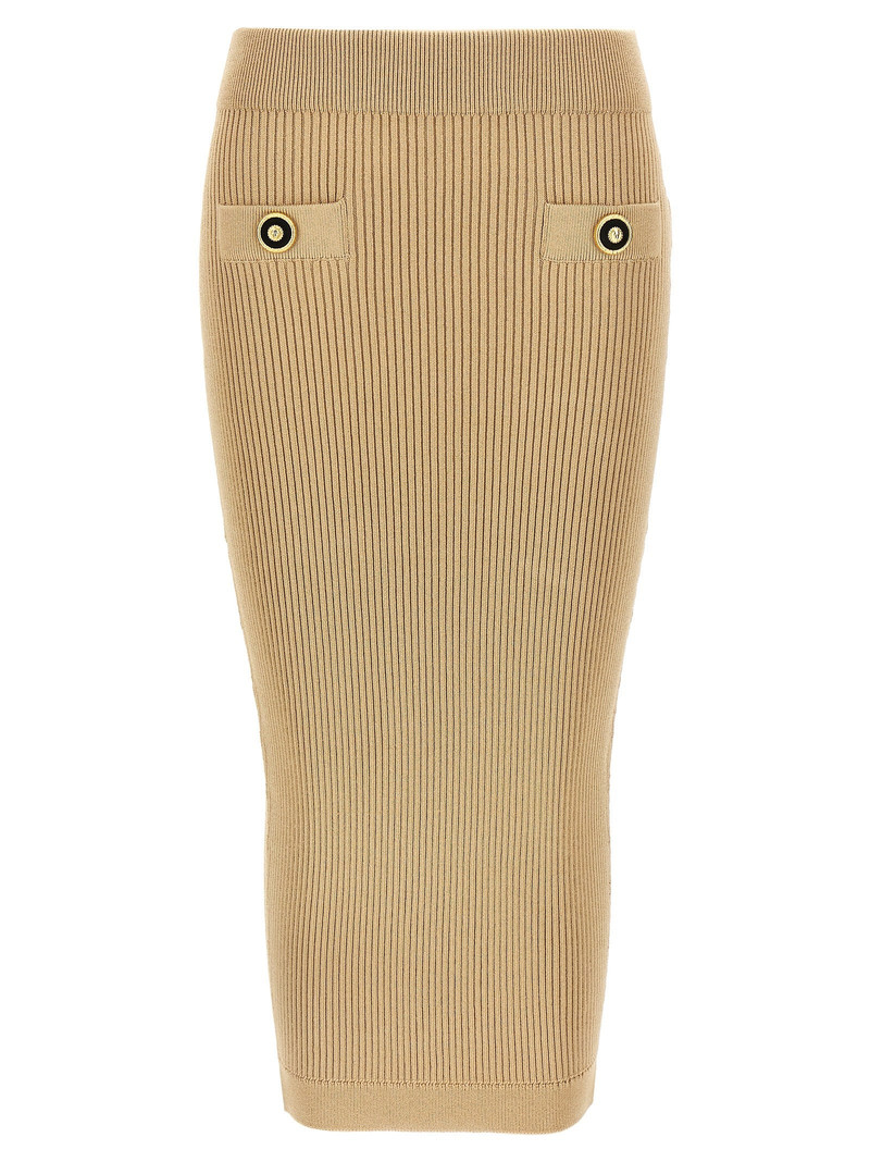 Balmain Women Ribbed Midi Skirt - 1