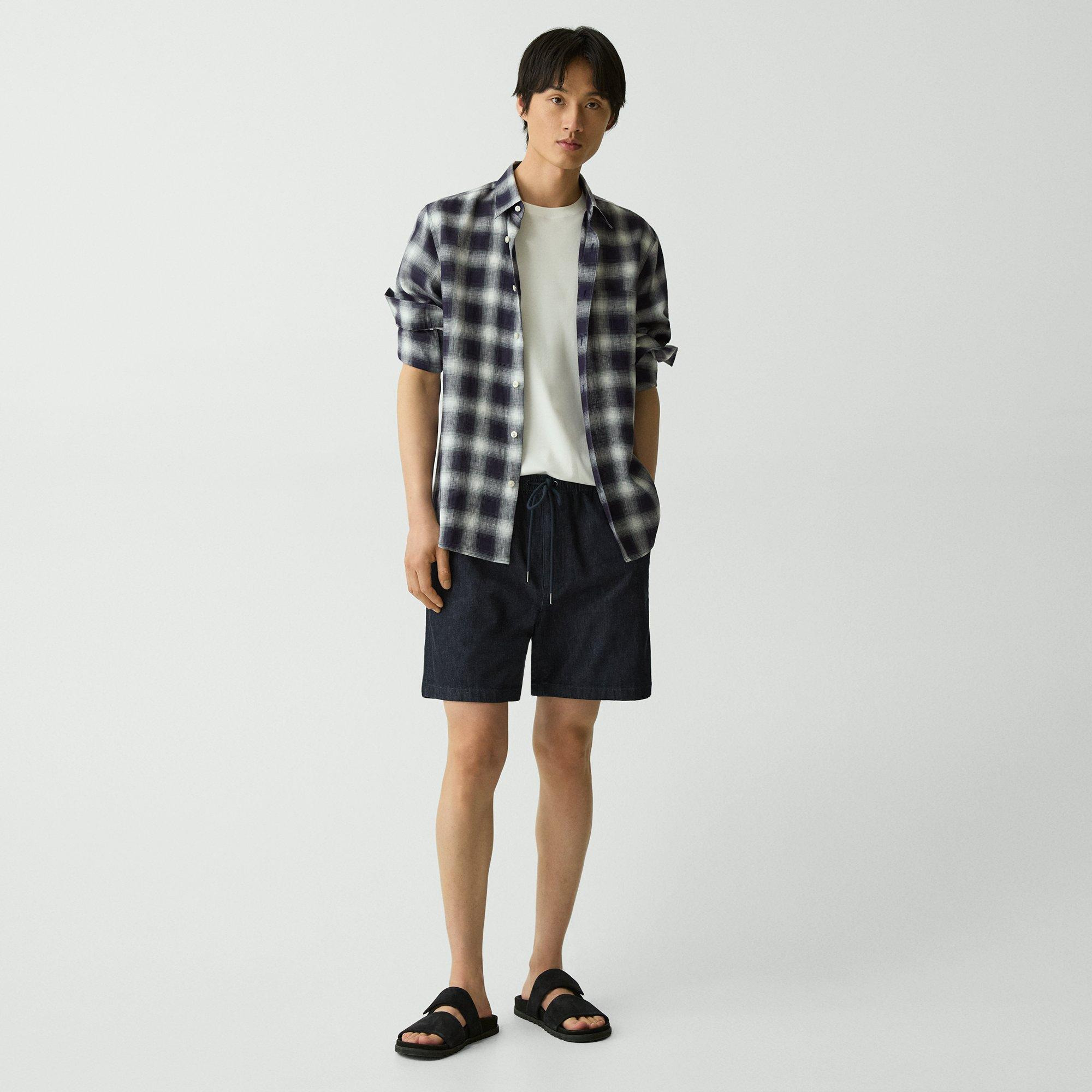 Drawstring Pull-On Short in Summer Denim - 2