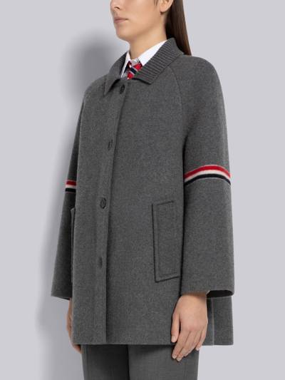 Thom Browne Milano Boiled Wool Armband Cropped Car Coat outlook