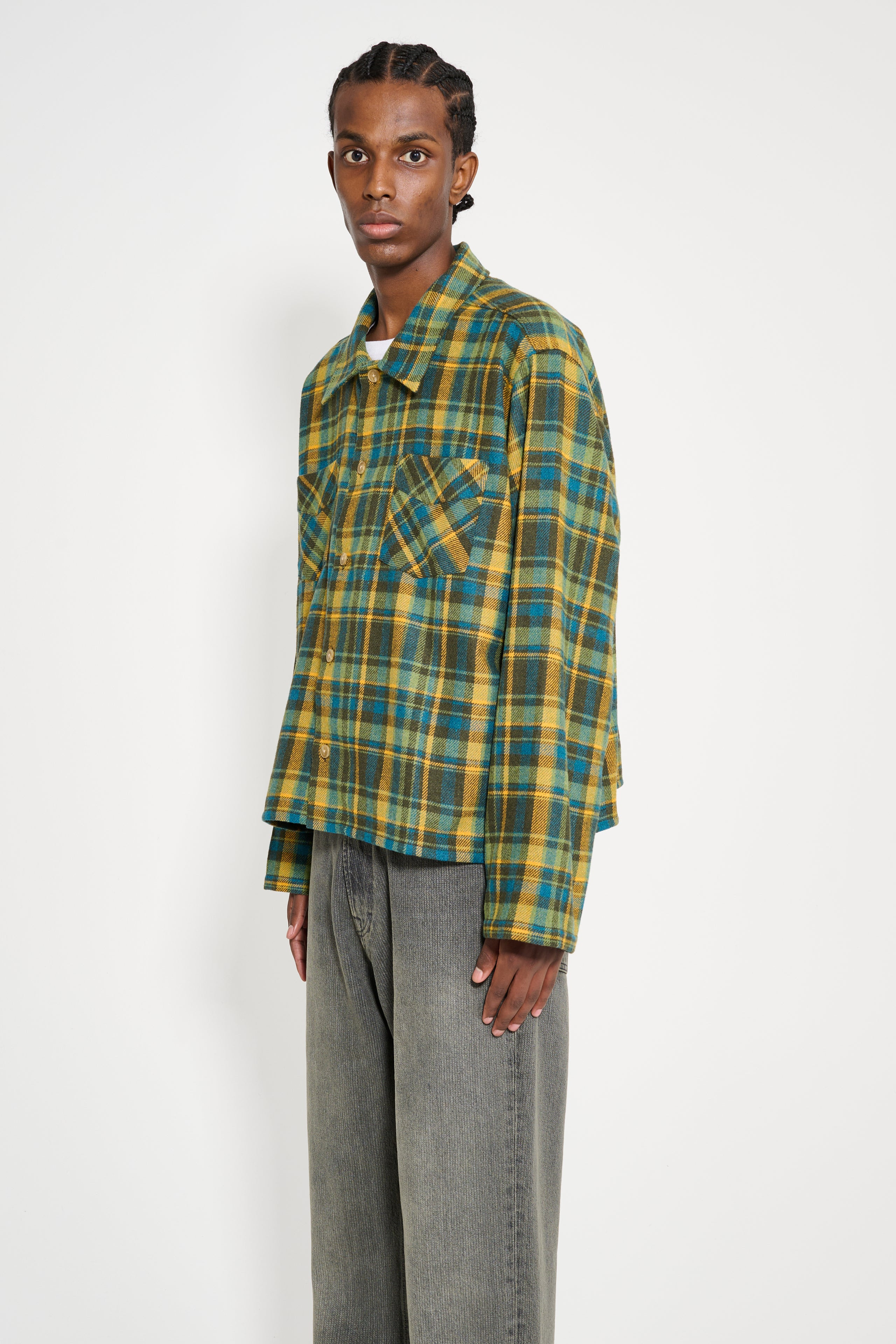 STOCKHOLM SURFBOARD CLUB FLANNEL OVERSHIRT MUSTARD CHECK - 2