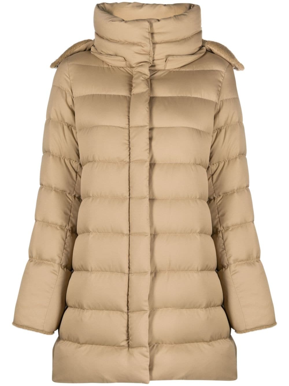 quilted hooded coat - 1