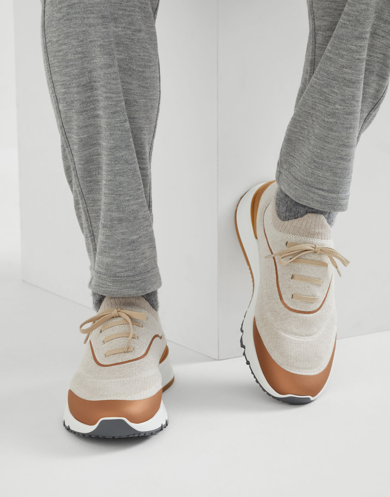 Techno cotton knit runners with heat-bonded details 4