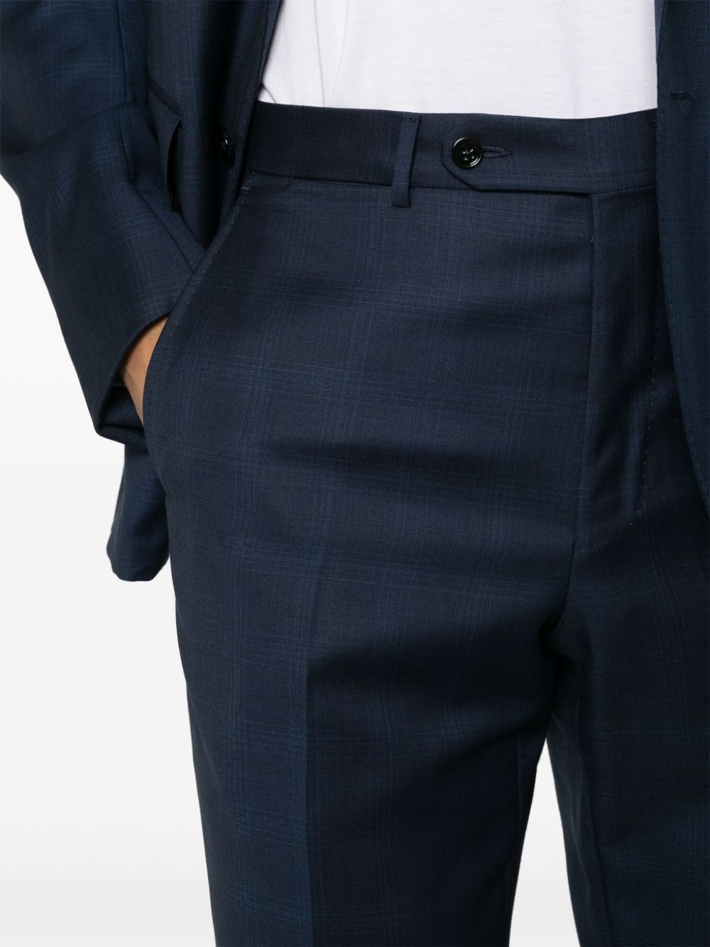 checked single-breasted suit - 6