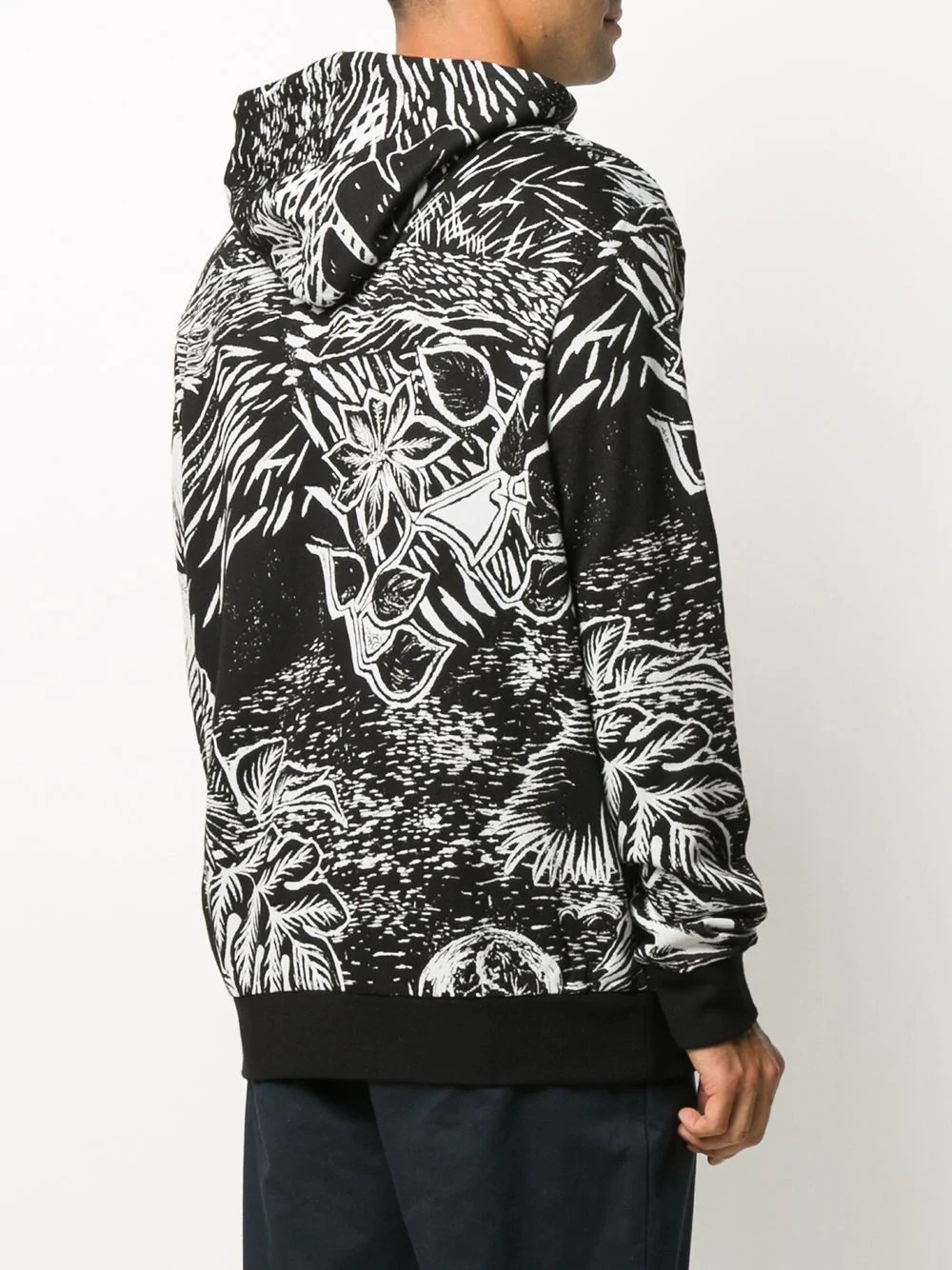 leaf-print hoodie - 4