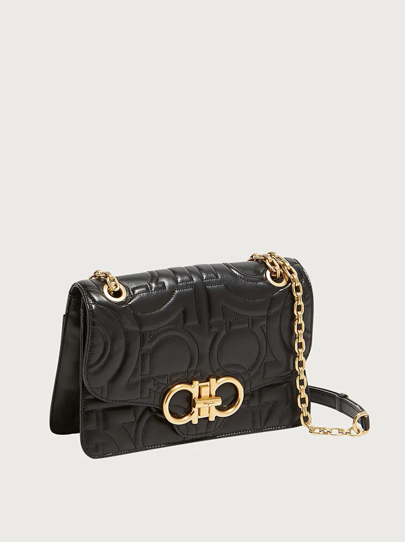 QUILTED GANCINI FLAP BAG (L) 3
